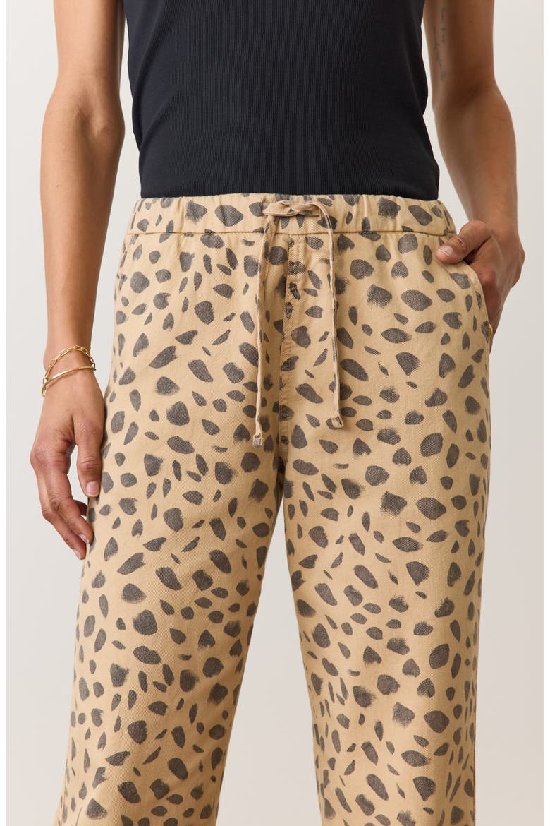 Print Denim Drawstring Pants, Alternate, color, ABSTRACT ANIMAL PRINT