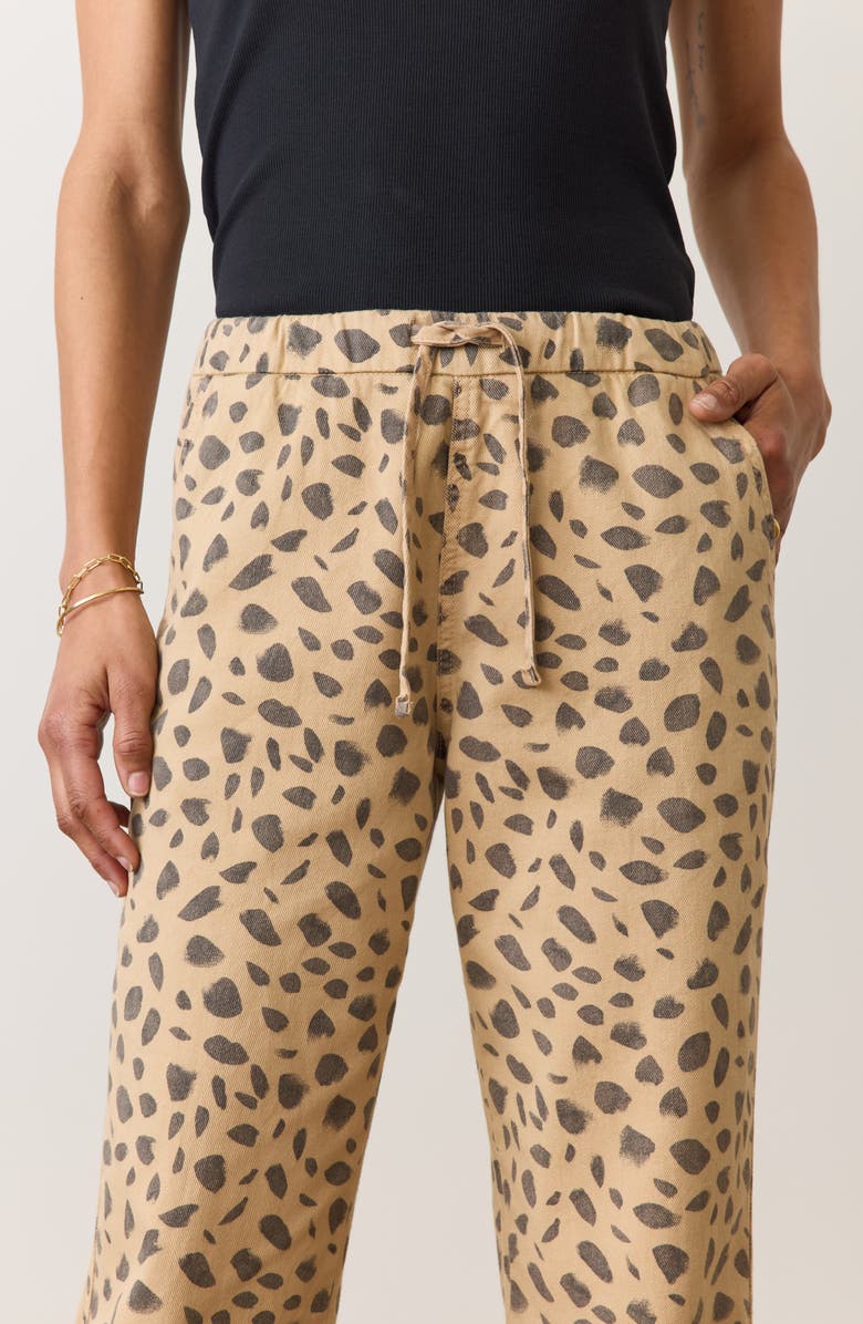 Marine Layer Print Denim Drawstring Pants, Alternate, color, Abstract Animal Print
