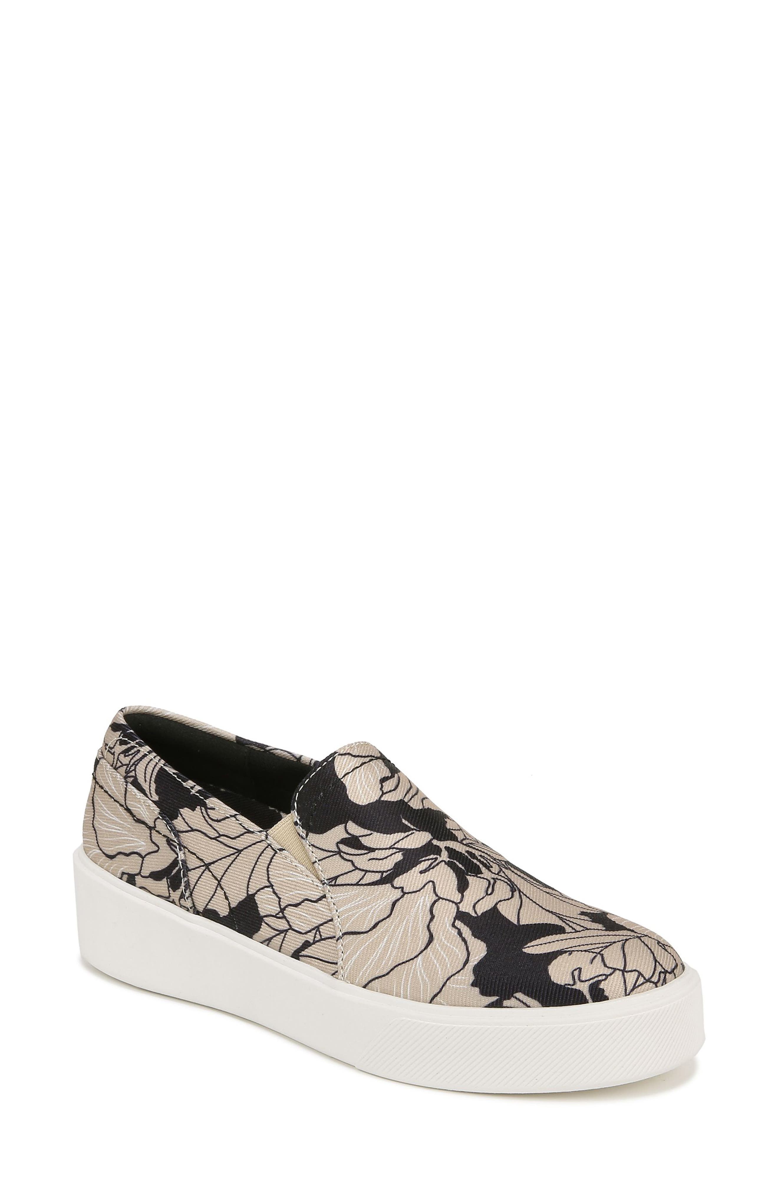 Mirabel Slip-On Platform Sneaker, Main, color, BLACK / TAN FLORAL FABRIC
