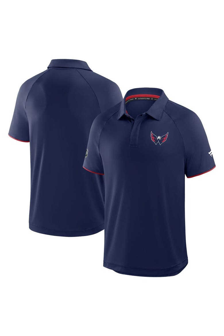 Men's Fanatics Navy Washington Capitals Authentic Pro Rink Raglan Polo, Alternate, color, Navy