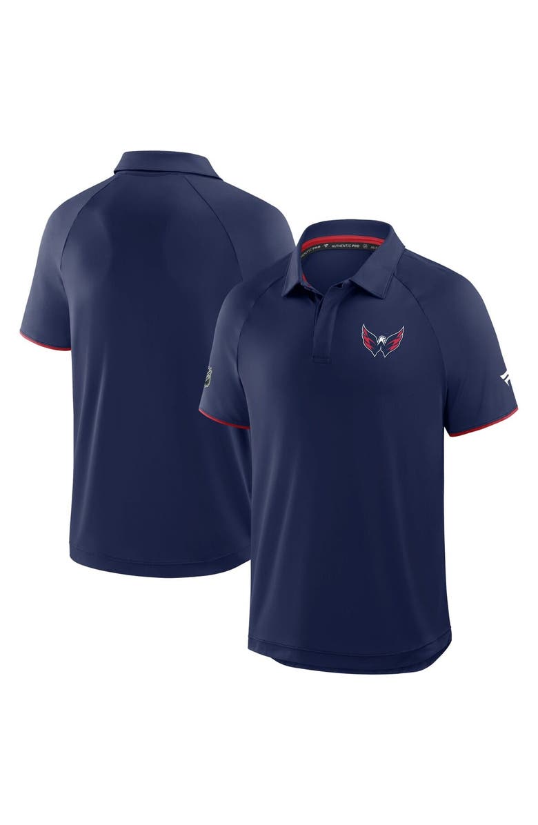 FANATICS Men's Fanatics Navy Washington Capitals Authentic Pro Rink Raglan Polo, Alternate, color, Navy
