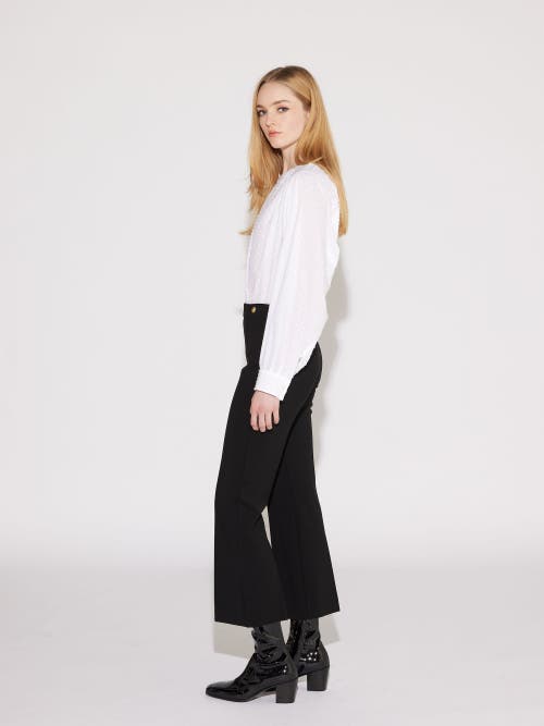 Callas Milano Lola High Density Crepe Stretch Cropped Flare Trouser In Black