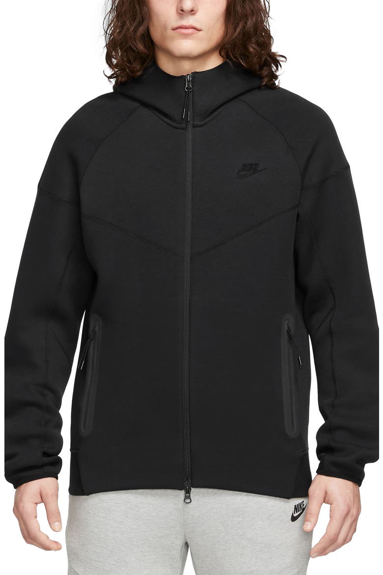 Tech Fleece Windrunner Zip Hoodie, Main, color, 010 BLACK/BLACK