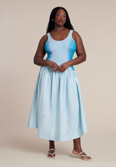 Flare Skirt Tank Dress (Plus)