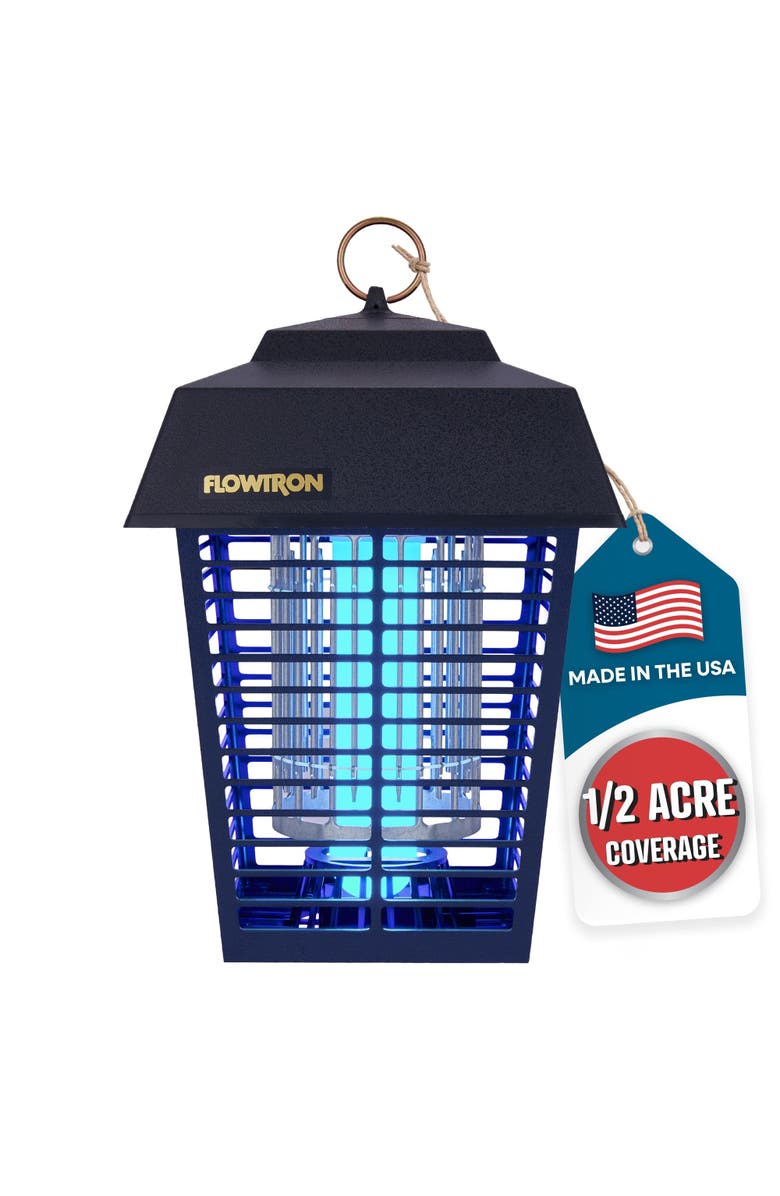Flowtron Mosquito Zapper with 1/2 Acre of Coverage, 15W Bulb & 5600V Killing Grid, Main, color, Black