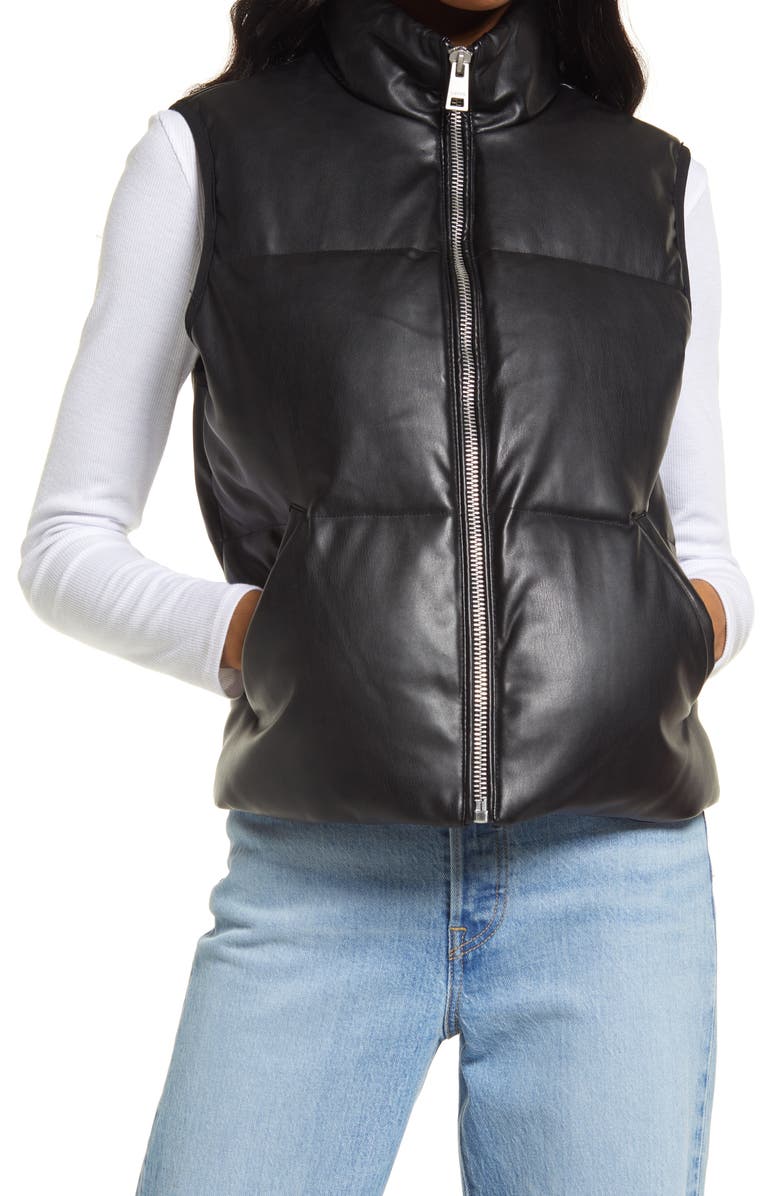 Levi's <sup>®</sup> 507<sup>™</sup> Quilted Faux Leather Puffer Vest, Alternate, color,