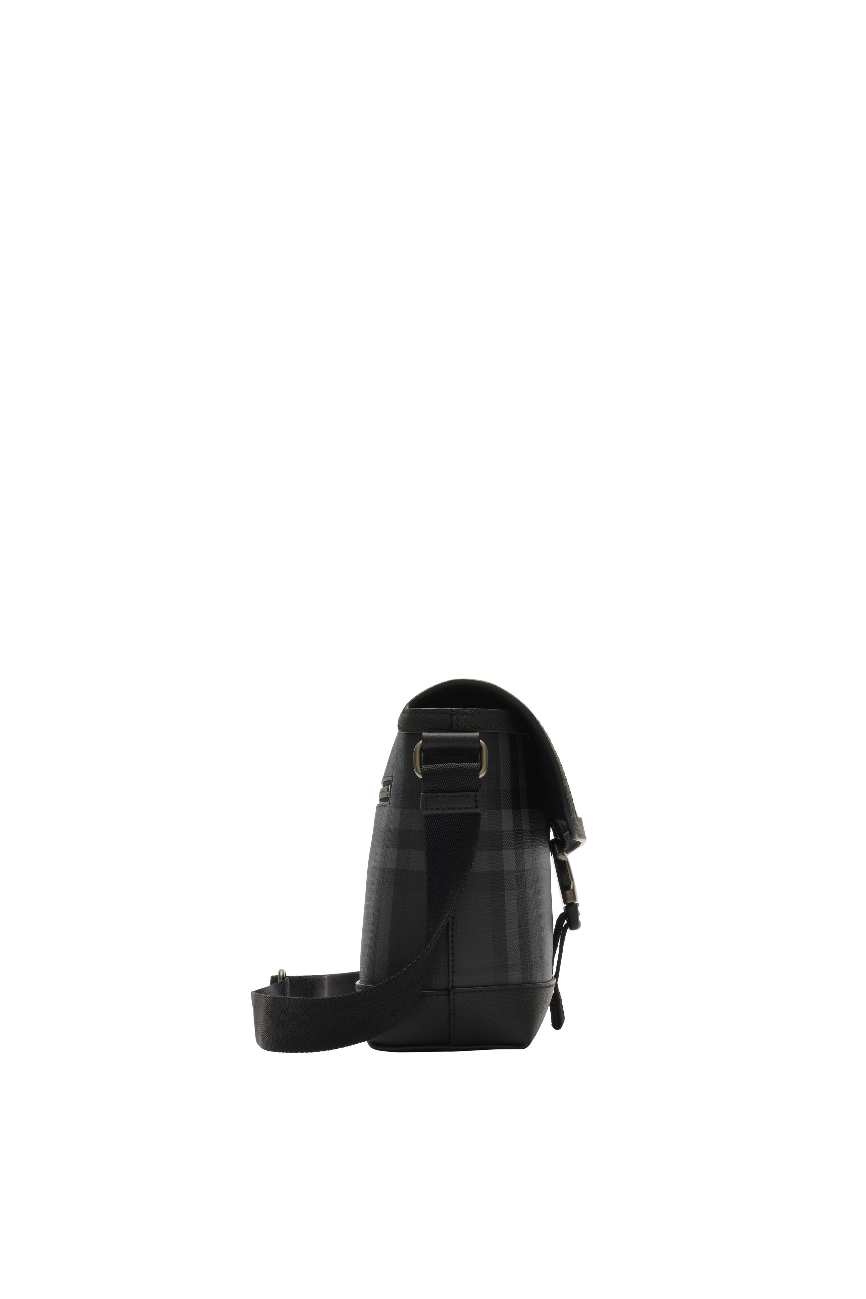 Small City Check Clip Messenger Bag, Alternate, color, Iron grey