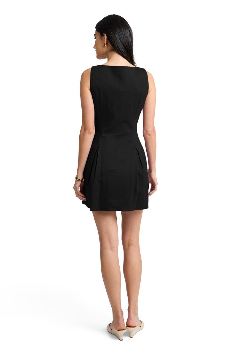 Onia Boatneck Button Front Dress, Alternate, color, Black