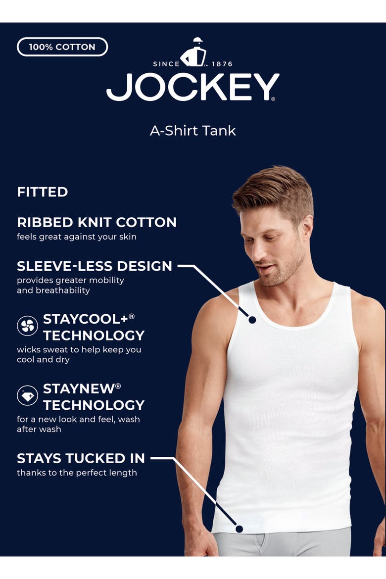 Men's 100% Cotton A-Shirt Tank - 4 Pack, Alternate, color, Black/Lantern Grey