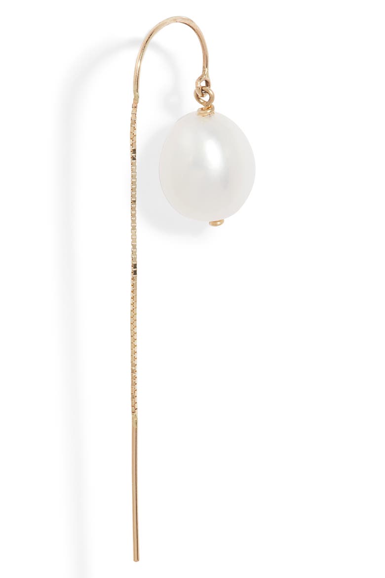 Baroque Pearl Threader Earrings, Alternate, color, 14KYG
