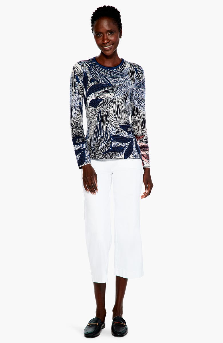 NIC+ZOE Layered Leaves Sweater, Alternate, color, 