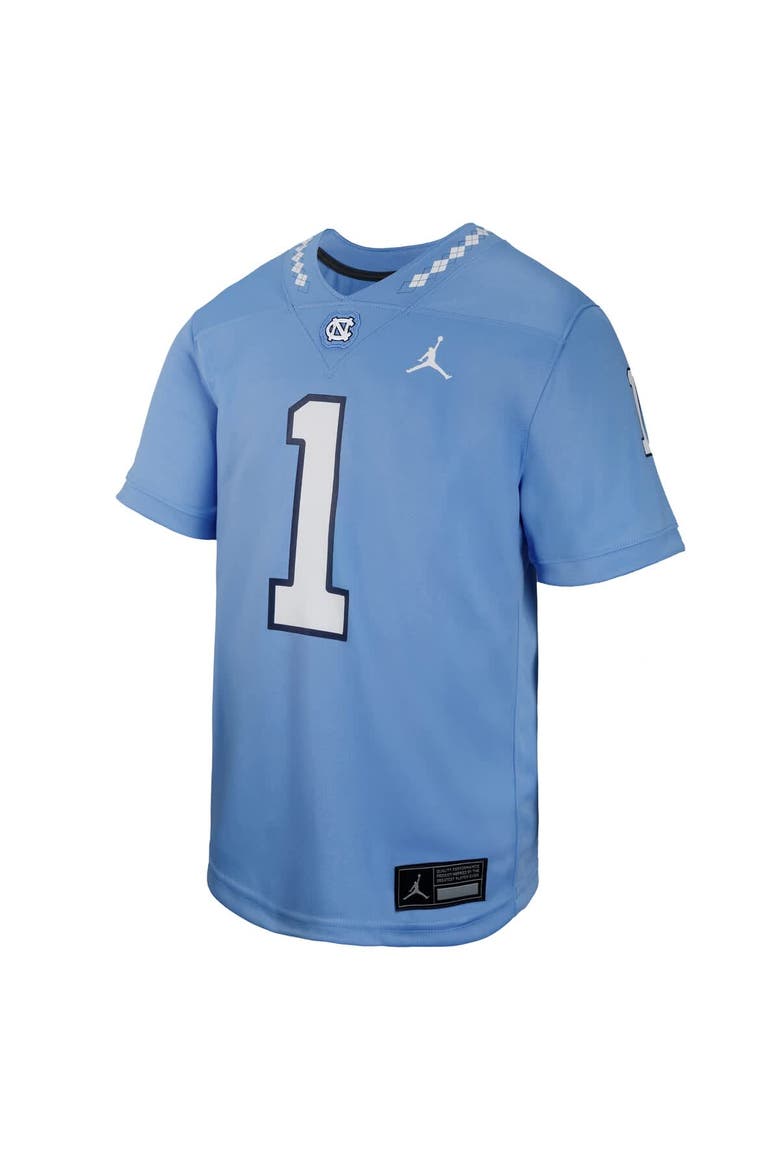 Youth Jordan Brand #1 Carolina Blue North Carolina Tar Heels Untouchable Replica Game Jersey, Alternate, color, Light Blue