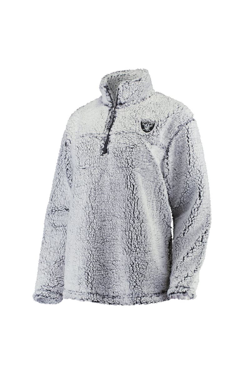 G-III 4HER BY CARL BANKS Women's G-III 4Her by Carl Banks Gray Las Vegas Raiders Sherpa Quarter-Zip Pullover Jacket, Alternate, color, 