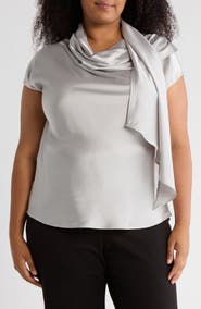 Renee C Satin Scarf Top