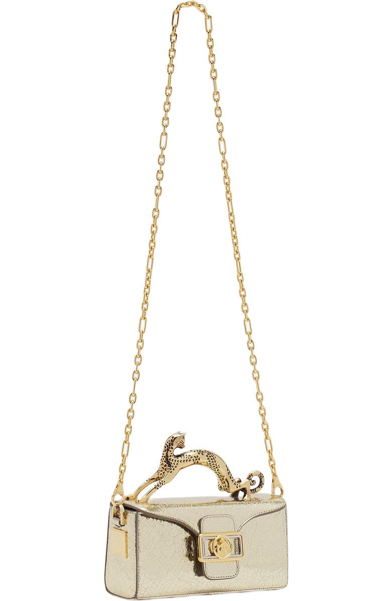 Lanvin Nano Pencil Cat Bag In Crackled Metallic Leather, Alternate, color,