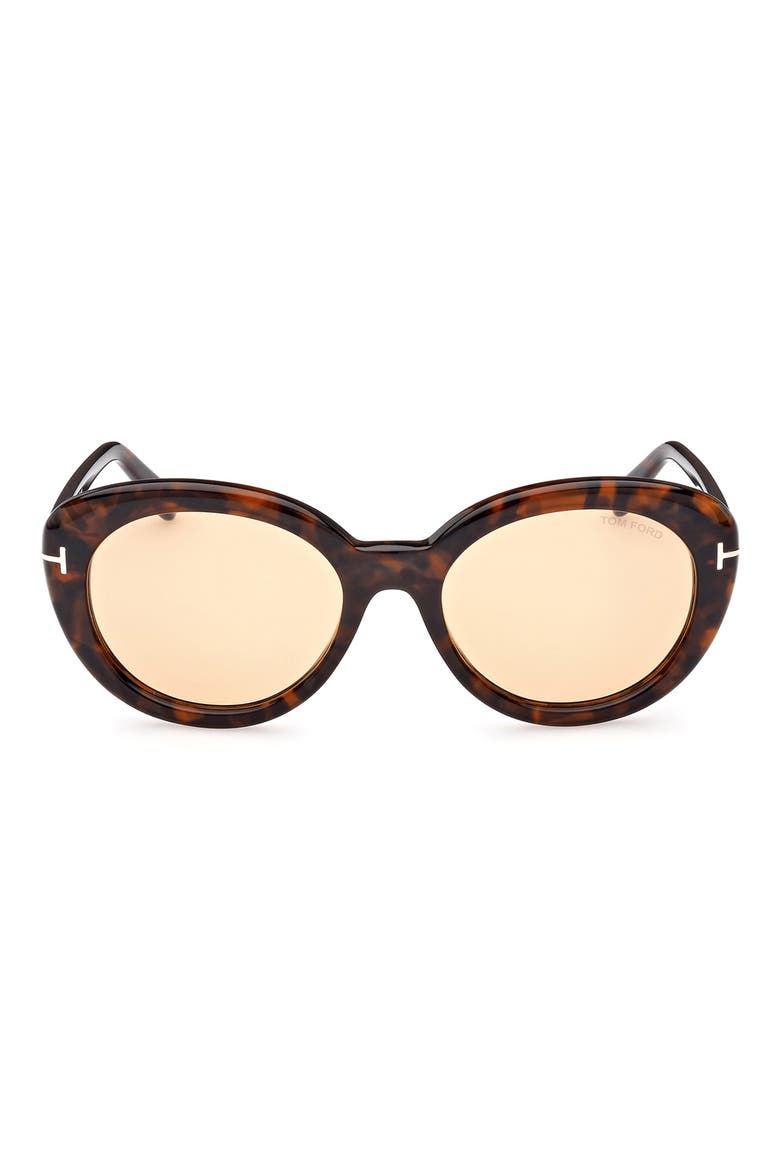 Lily-02 55mm Tinted Cat Eye Sunglasses, Main, color, DARK HAVANA / BROWN