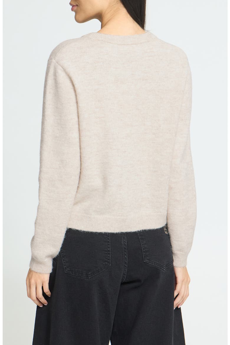 Button Detail Cardigan, Alternate, color, BIRCH MELANGE