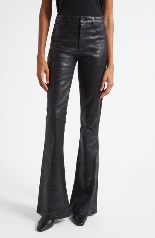 L'agence Marty Coated High Waist Flare Leg Jeans In Black