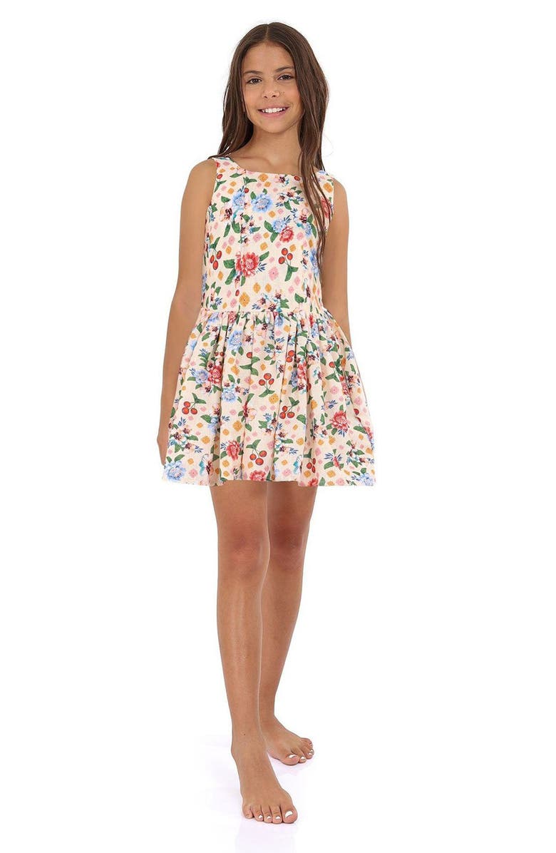 Agua Bendita Kids' Basket Cover-Up Dress, Main, color, White Multi