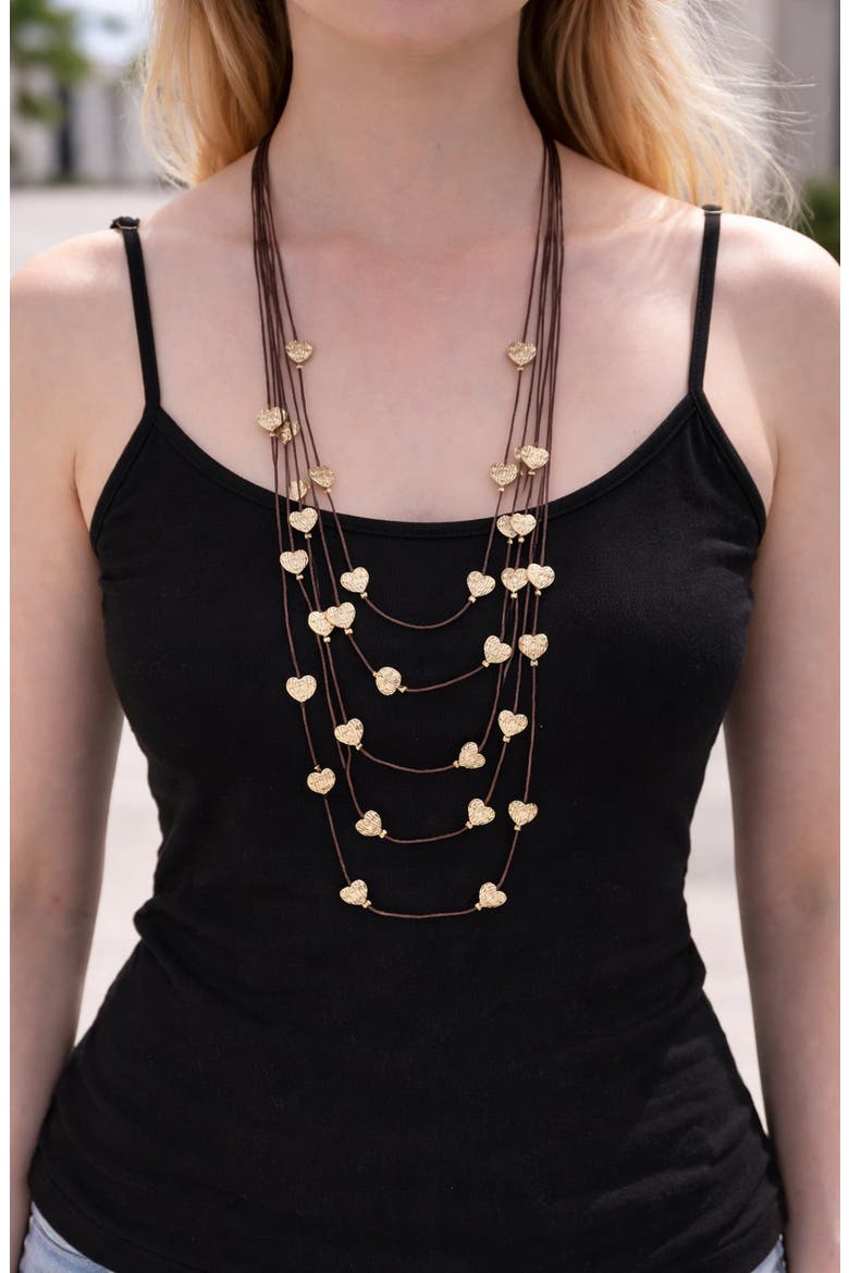 Heart Layered Necklace, Alternate, color, GOLD
