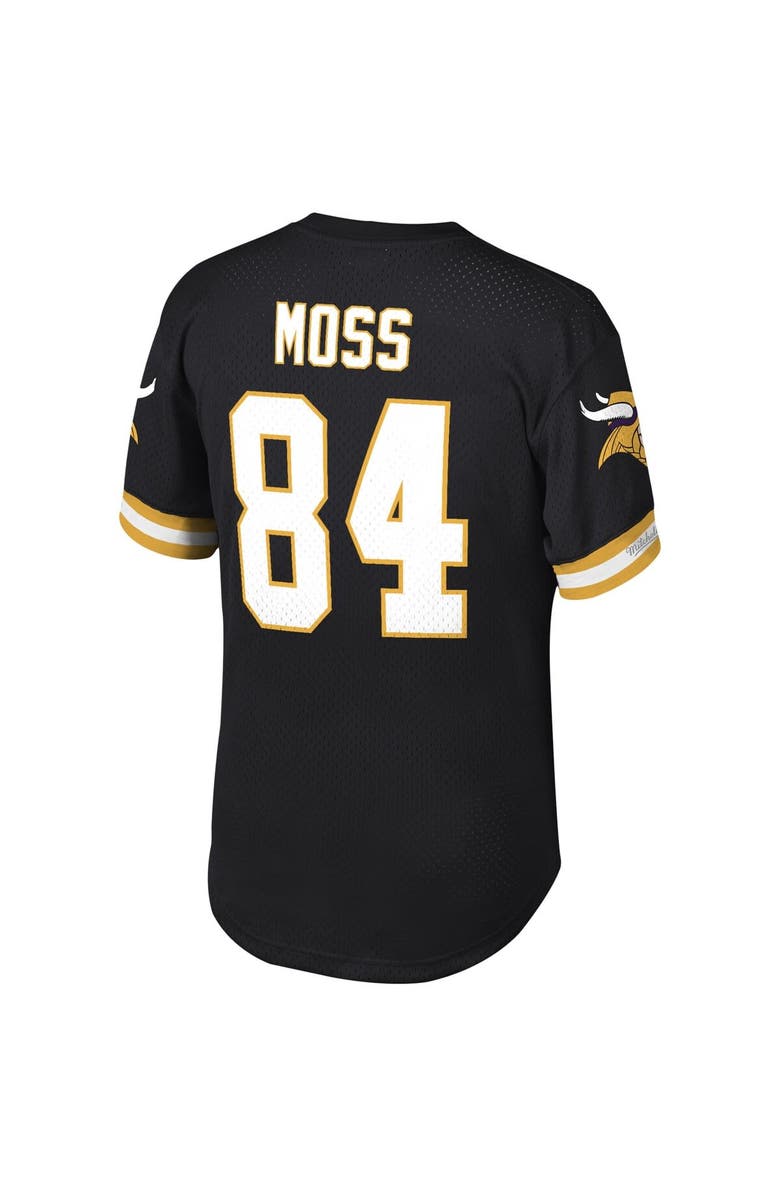 Mitchell & Ness Men's Mitchell & Ness Randy Moss Black Minnesota Vikings Big & Tall Retired Player Mesh Crewneck Top, Alternate, color, 