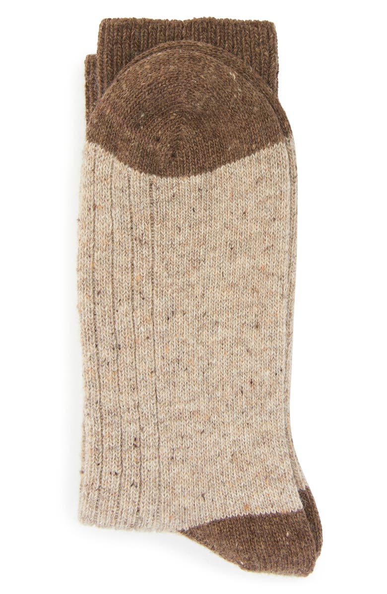 Barbour Houghton Wool Blend Boot Socks, Alternate, color, Biscuit