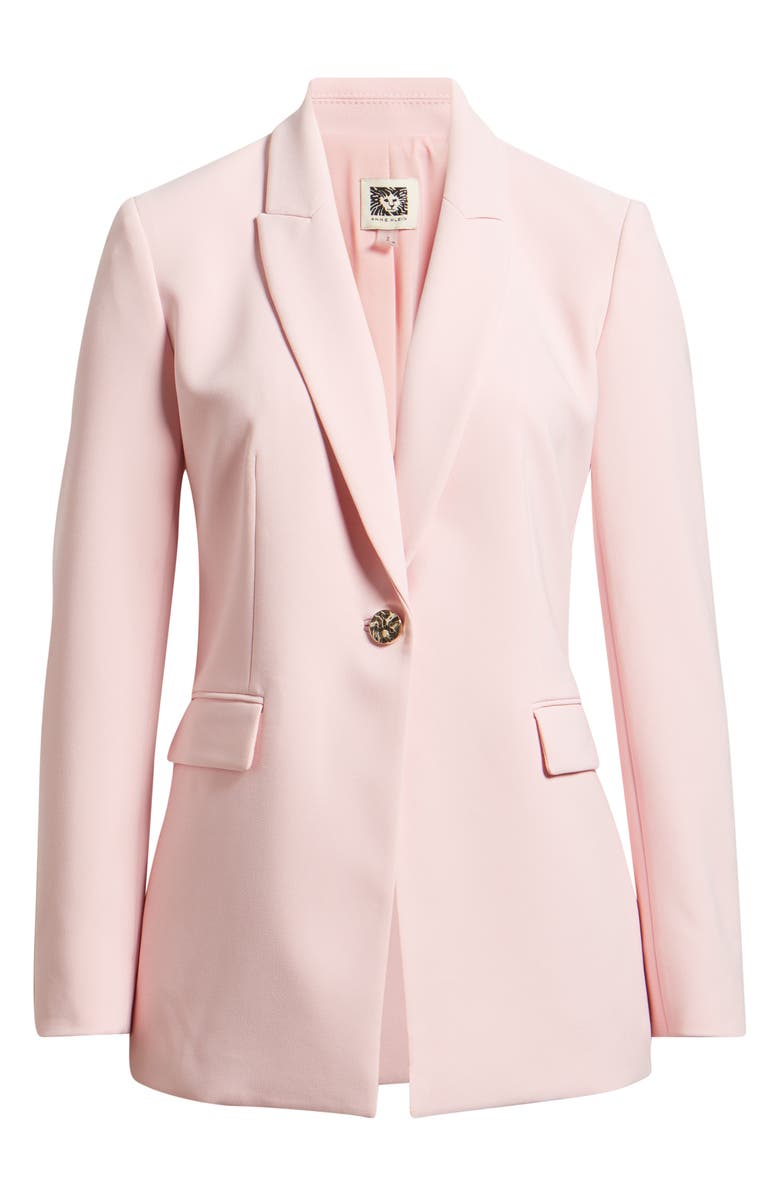 Anne Klein One-Button Jacket, Main, color, Rose Water