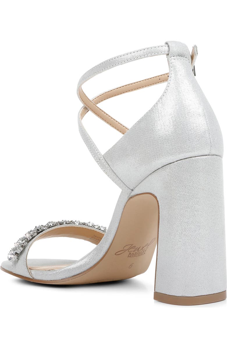 Jewel Badgley Mischka Penny Ankle Strap Sandal, Alternate, color, Silver