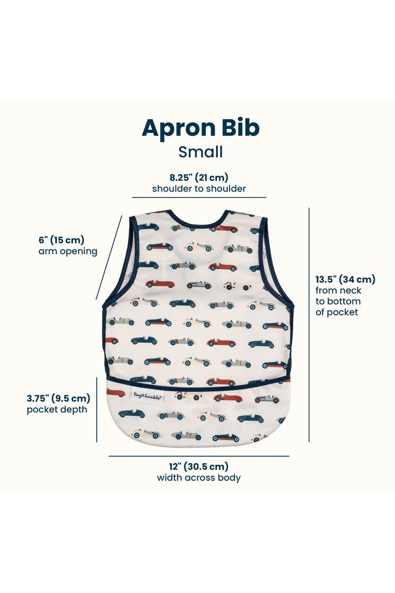 Mess-Proof and Waterproof Baby Apron Bib, Alternate, color, Vintage Cars