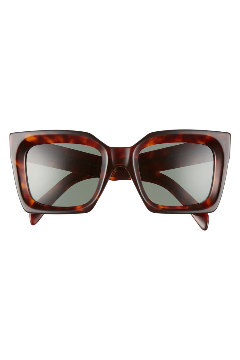 51mm Square Sunglasses, Alternate, color, DARK HAVANA/ GREEN