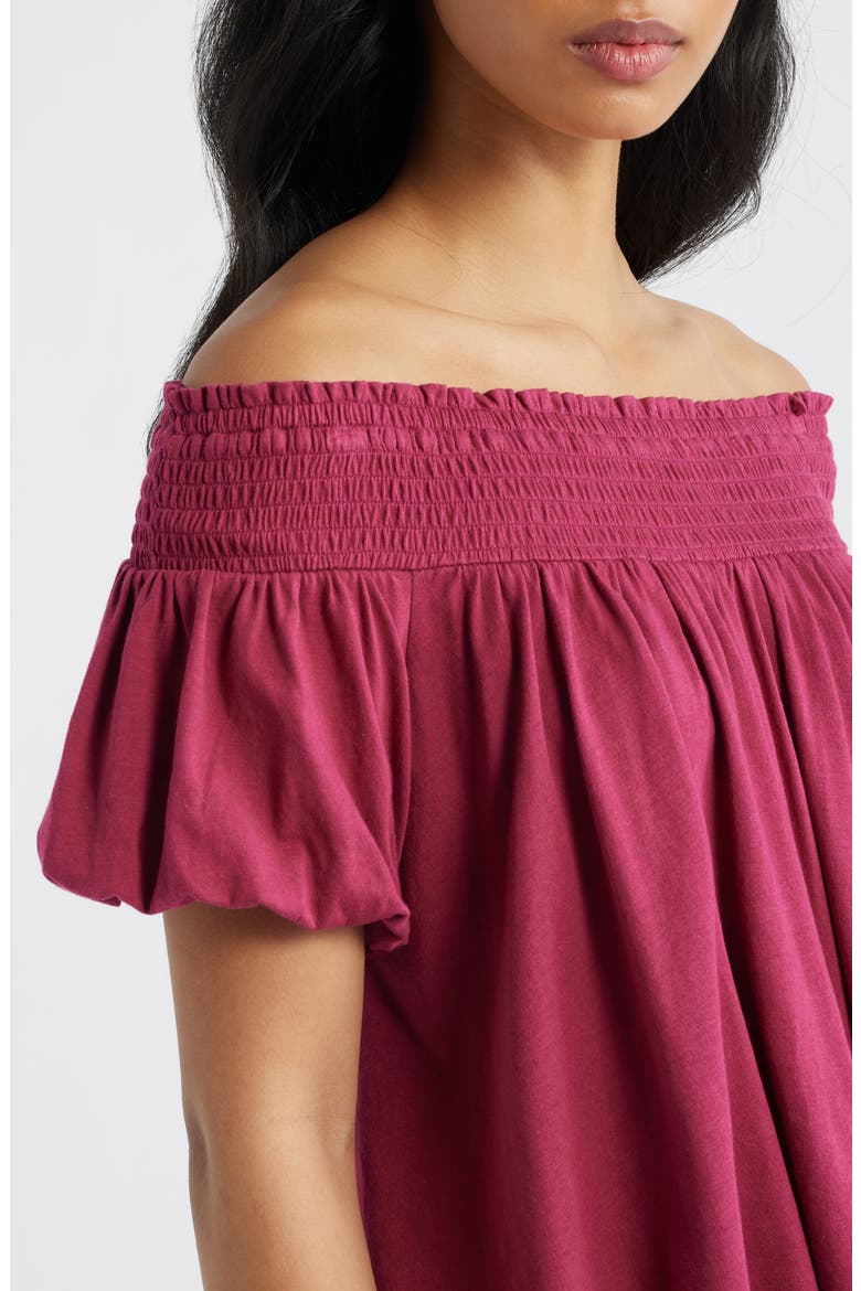 Mabel Off the Shoulder Top, Alternate, color, SANGRIA