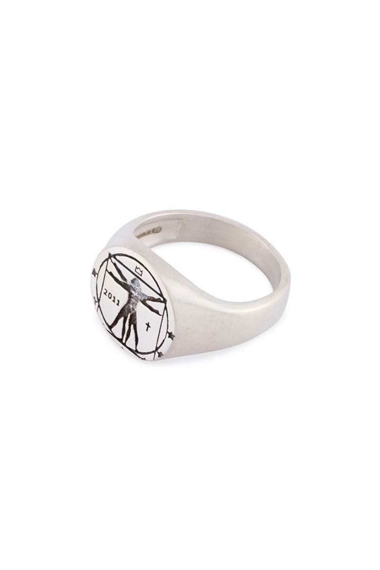 Vitruvian Signet Ring, Alternate, color, SILVER