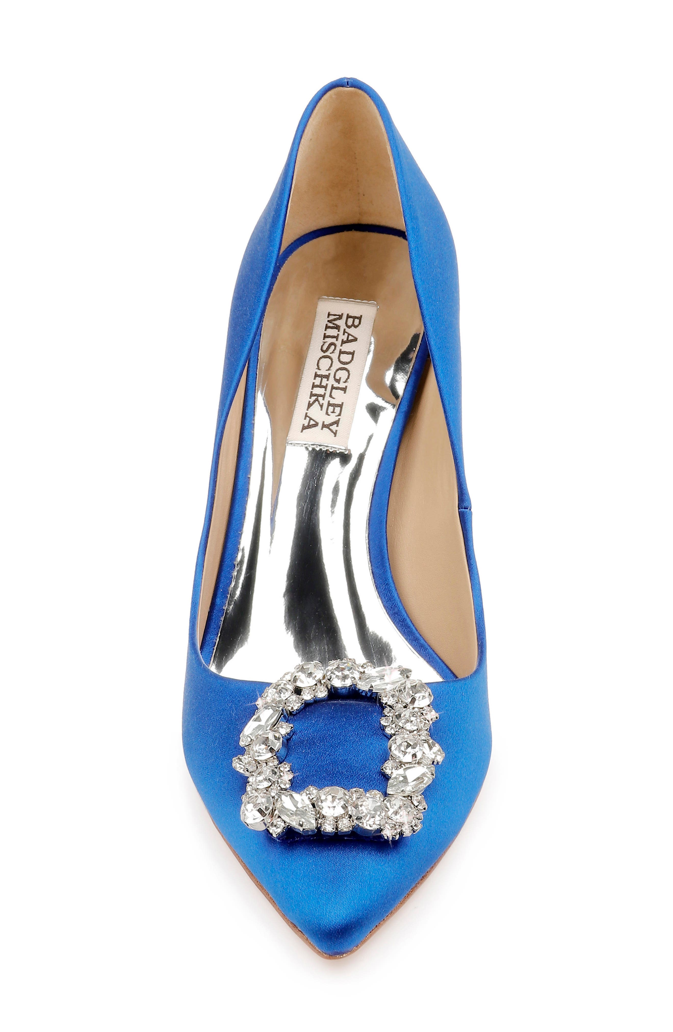 Badgley Mischka Collection Cher Crystal Embellished Pump, Alternate, color, Electric Blue