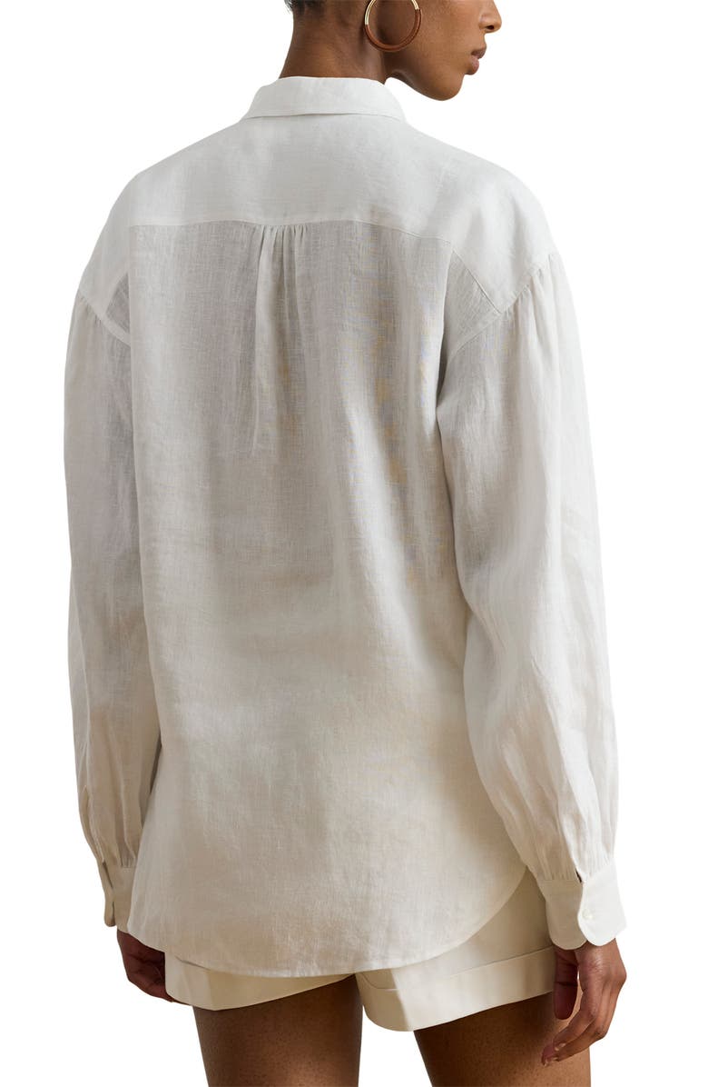 Lauren Ralph Lauren Relaxed Fit Linen Button-Up Shirt, Alternate, color, White