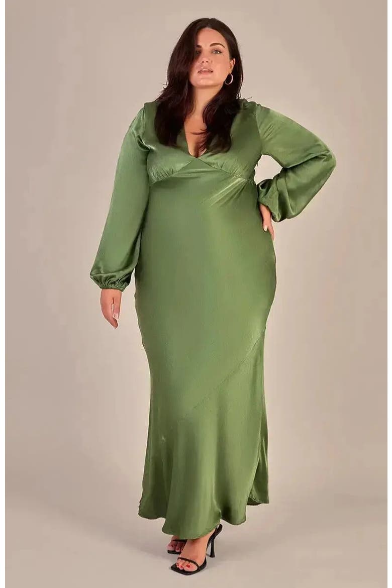 Valencia Long Sleeve Dress, Alternate, color, Olive Green