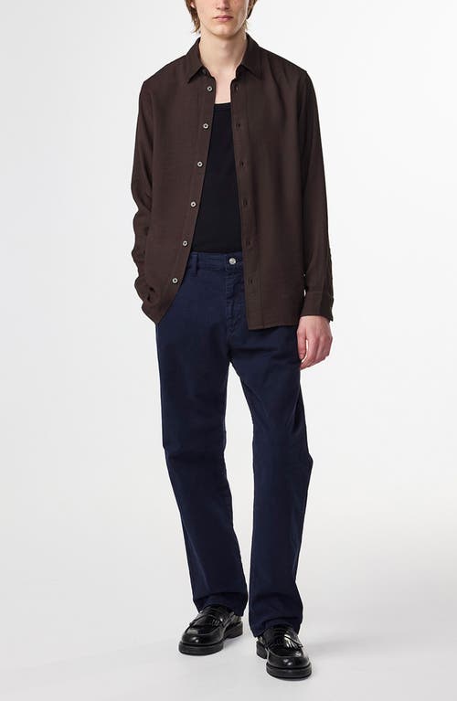 Nn07 Colby Drapey Shirt Dark Army In Brown