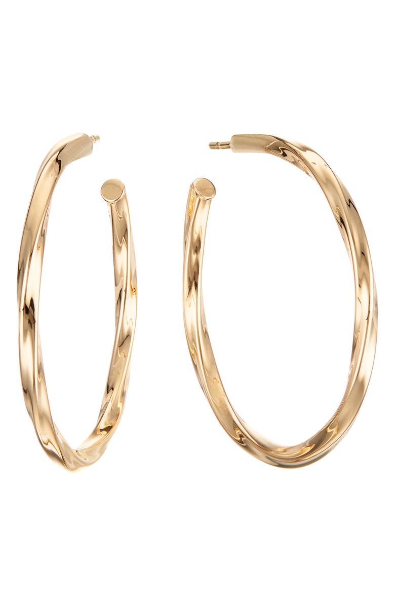 LANA Skinny Wave Twist Royale Hoop Earrings, Main, color, 