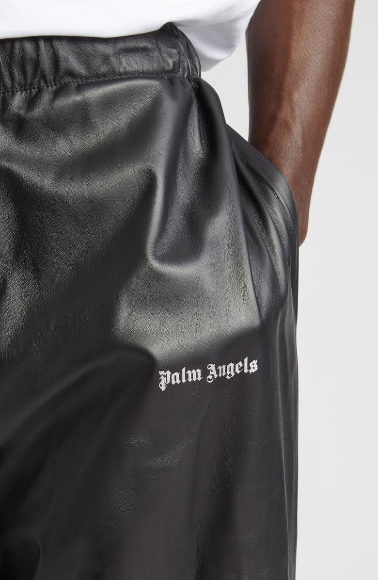 Palm Angels Classic Logo Leather Pants, Alternate, color,