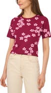 CeCe Flower Jacquard Sweater