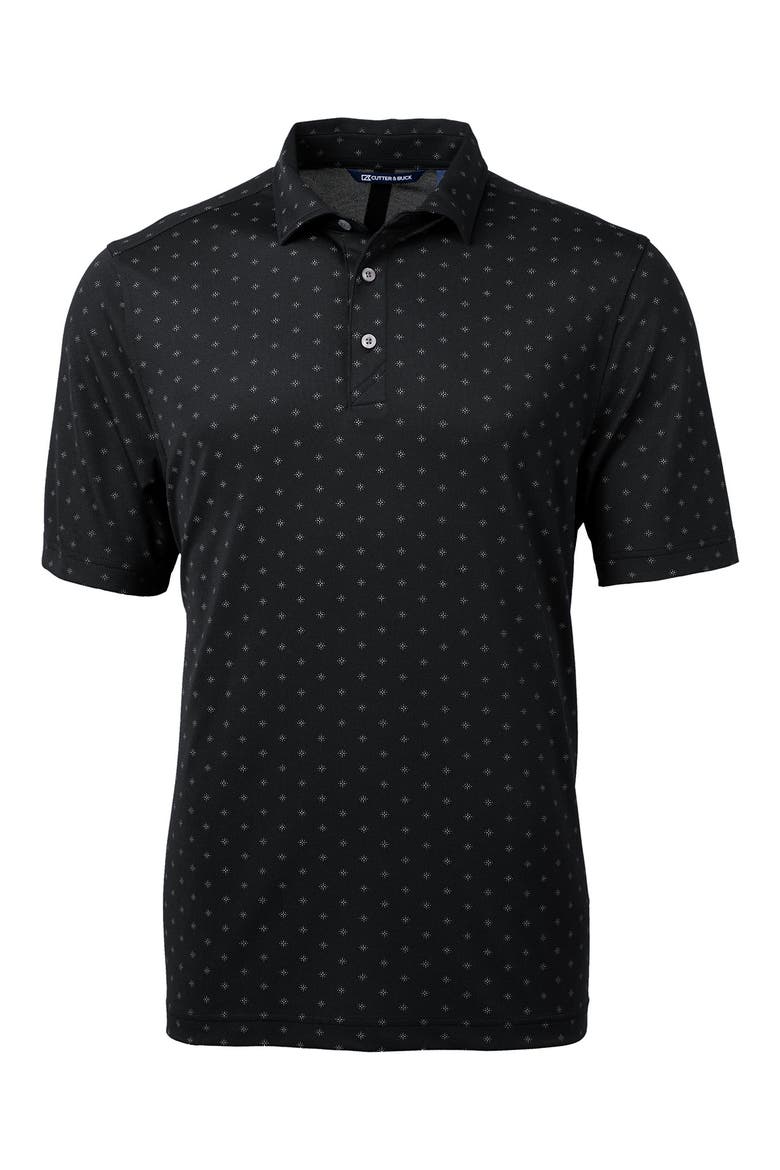 Virtue Piqué Tile Print Polo, Alternate, color, BLACK