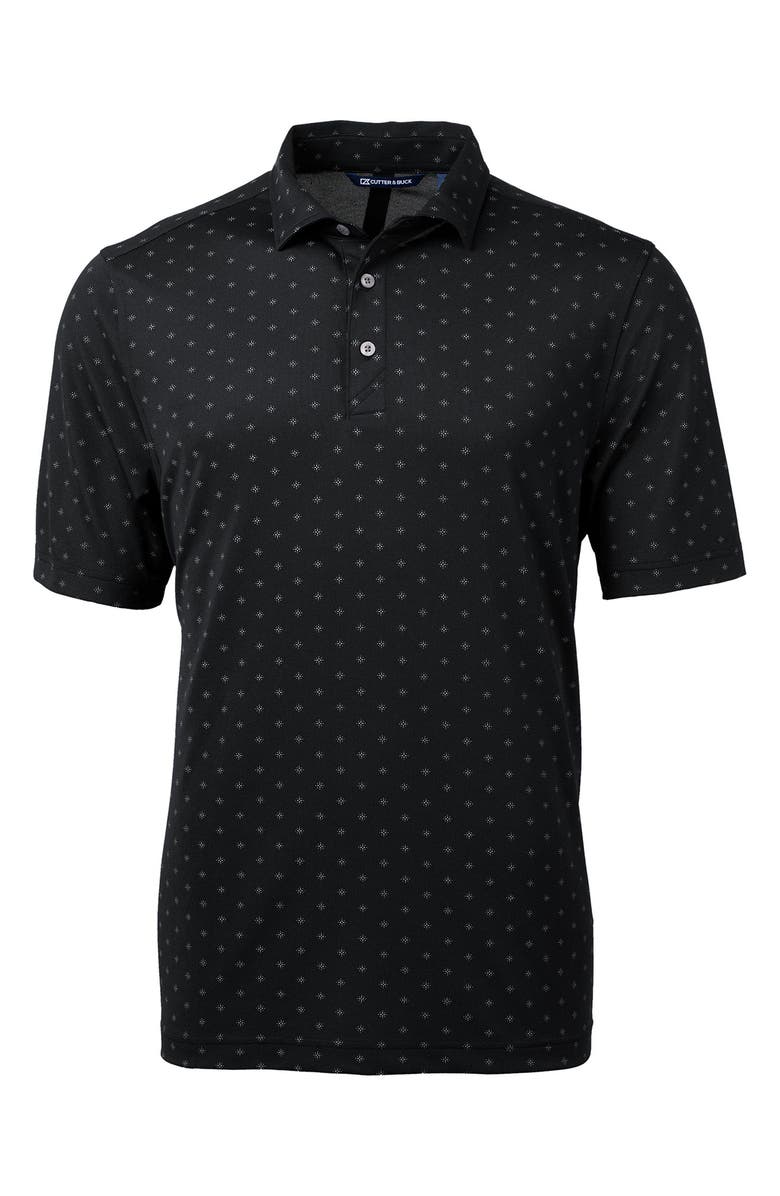 Cutter & Buck Virtue Piqué Tile Print Polo, Alternate, color, Black