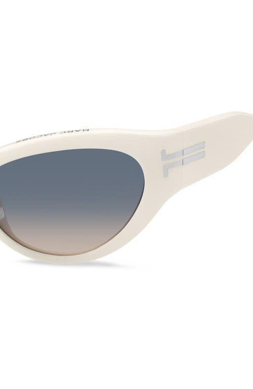 Marc Jacobs 61mm Wrap Cat Eye Sunglasses In White
