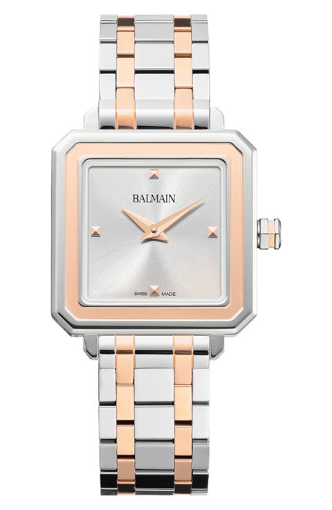 Eirini Square Two-Tone Bracelet Watch, 26mm