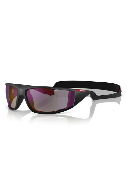 Prada Linea Rossa 85mm Rectangular Sunglasses In Matte Black