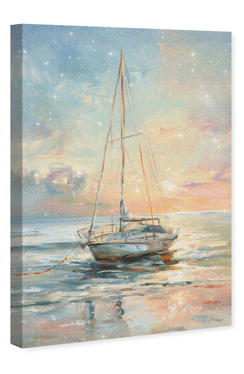 Wynwood Studio Boat On The Shore Canvas Wall Art, Alternate, color, Blue