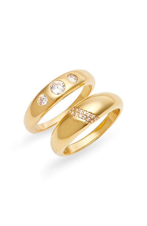 Set of 2 Cubic Zirconia Rings