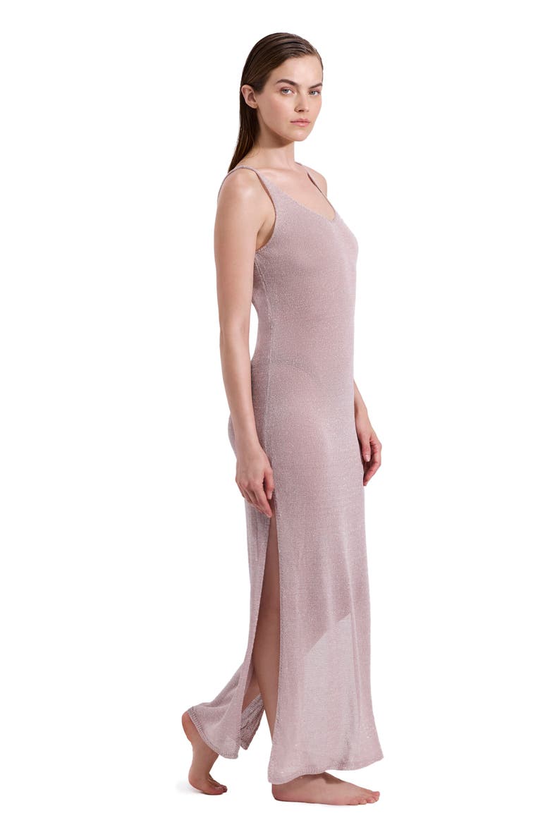 Solar Shimmer Knit Dress Cover-Up, Alternate, color, Light-Pink-Silver