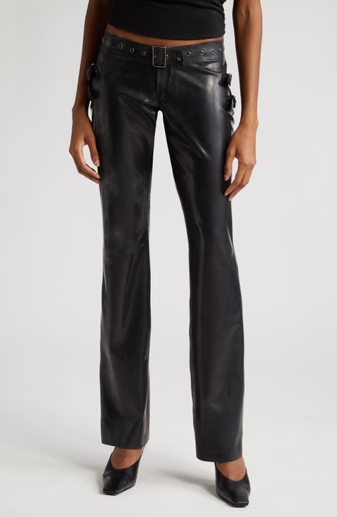 Toni Attached Belt Latex Pants