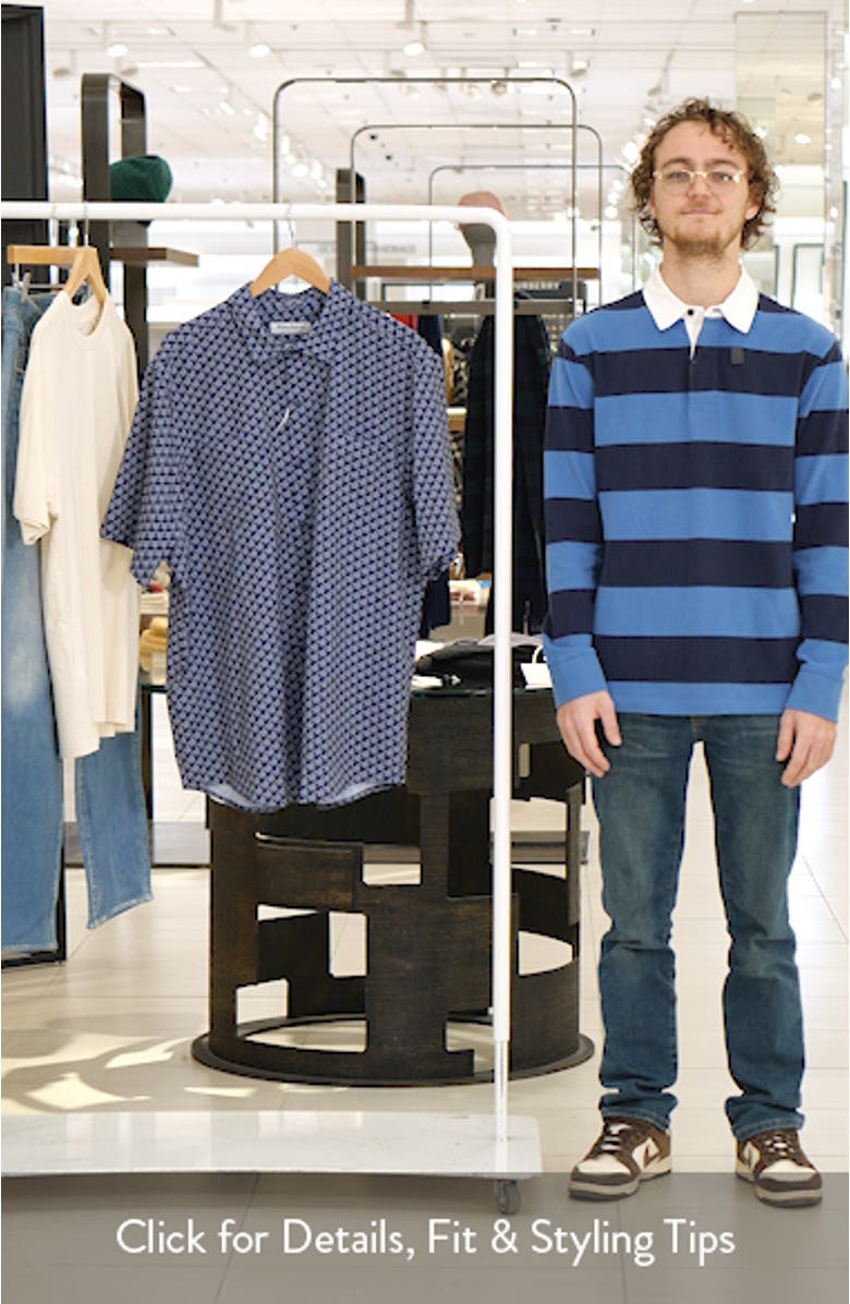 Bahama Coast Tropic Geoscape IslandZone<sup>®</sup> Short Sleeve Button-Up Shirt, sales video thumbnail