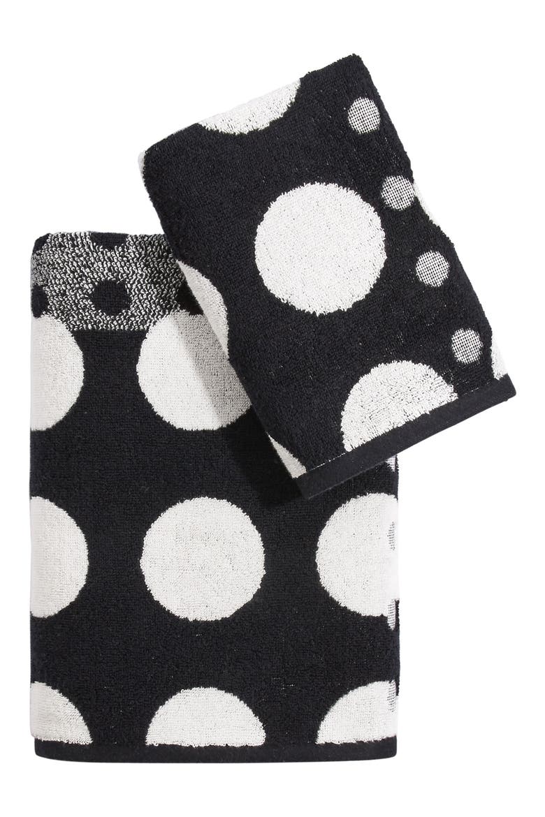 Dots 4-Piece Bath Towel & Hand Towel Set, Main, color, GREY